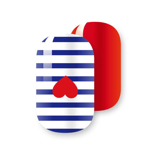 Gelicious Nail Wraps Hearts and Stripes
